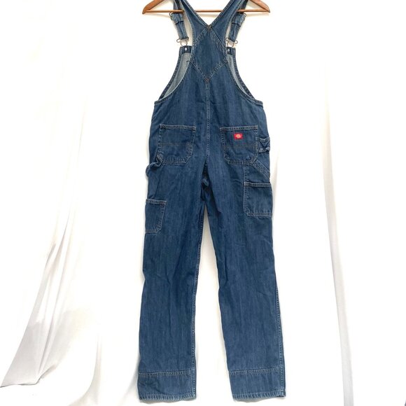 Dickies Youth Kids Denim Carpenter Overalls Size XS Medium Wash Work Farm Paint - Picture 2 of 11